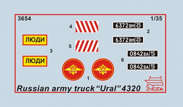 Сборная модель Zvezda Российский армейский грузовик Урал-4320