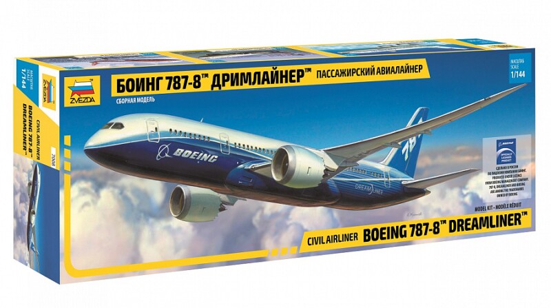 Сборная модель Zvezda Пассажирский авиалайнер Боинг 787-8 Дримлайнер