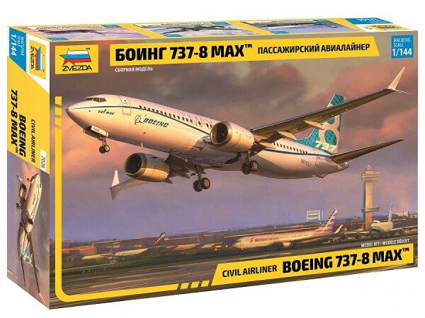 Сборная модель Zvezda Пассажирский авиалайнер "Боинг 737-8 MAX
