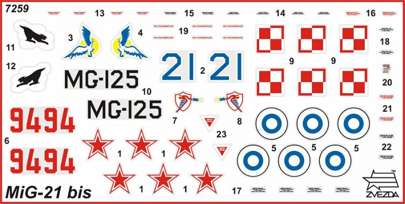 Сборная модель Zvezda Советский истребитель МиГ-21БИС