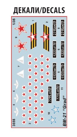 Сборная модель Zvezda Российская самоходная реактивная система залпового огня Град БМ-21